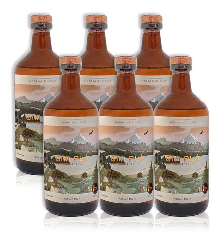 Gin Artesanal Destilado Plá Contemporáneo Caja X6u 500ml 0