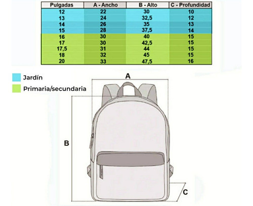 Mochila 12 Espalda Con Portabotella Azul Klub Mode - 31948 1