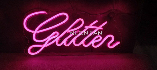 Cartel Neon Led Glitter Base En Acrílico 0