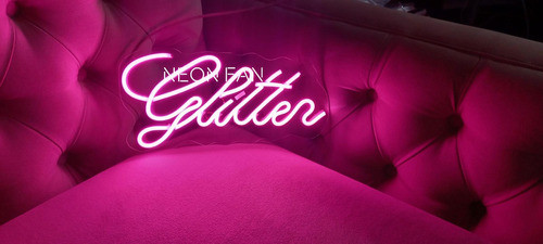 Cartel Neon Led Glitter Base En Acrílico 1
