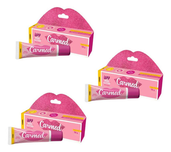 Kit 3un Hidratante Labial Rosa Glitter Carmed 10g - Cimed 0 Kit 3un Hidratante Labial Rosa Glitter Carmed 10g - Cimed 0