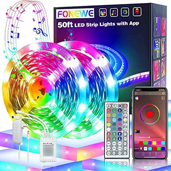 Luces Led De 50 Pies Para Dormitorio Fonewe Music Sync Tiras 0