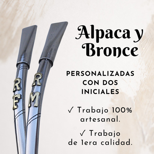 Bombilla De Alpaca Personalizada Con Dos Iniciales 1