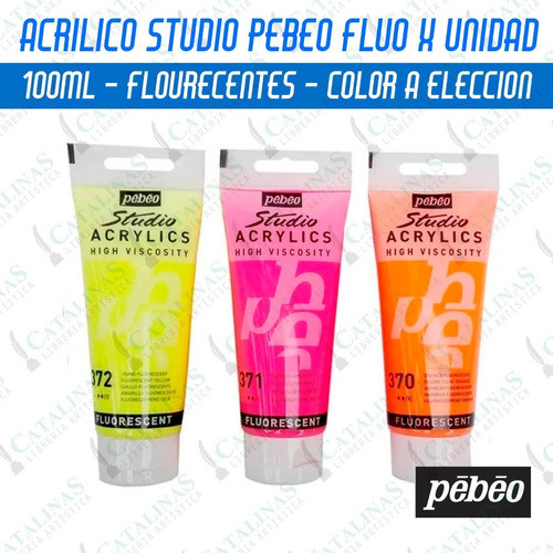 Acrilico Studio Fluo Pebeo X100ml Fluorescente Microcentro 0
