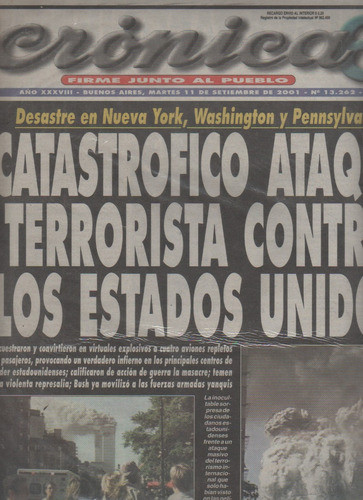 Diario Cronica * Ataque A Las Torres Gemelas * 11 Sep. 2001 0