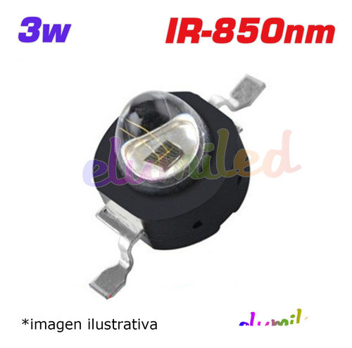 Led Chip 3 Watts Infrarrojo 850nm 60 Grados Ir850 0