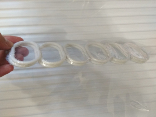 5 Pack De 12 Ganchos Argollas - Cortina Baño Plastico Blanco 1