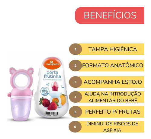 Chupeta Frutinha Silicone Introdução Alimentar Bebê Mordedor 1