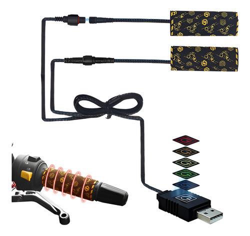 Calienta Puños Calefaccionados Moto Atv 12v Cuatri Usb Motos 0