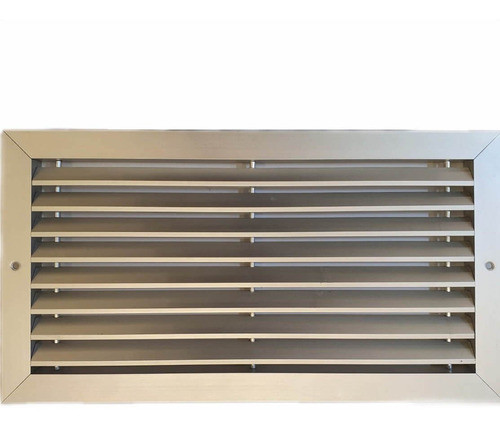 Grelha De Retorno Fixa Em Aluminio Anod. Fosco 400 X 100mm 0