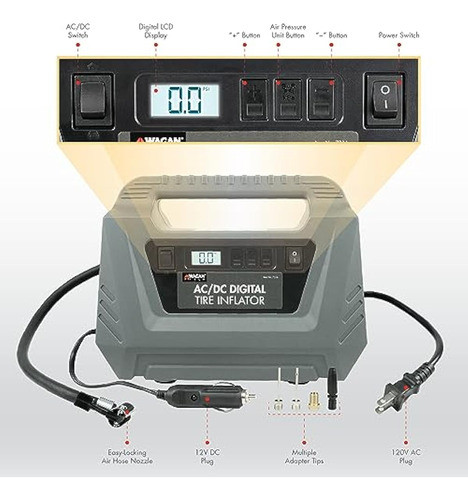 Wagan El7316 Pantalla Digital Dual Ac Dc 120v 12v 1