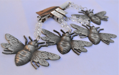 8 Pesas Para Mantel Abeja Metal Plata Envejecido 0