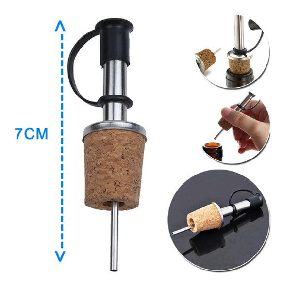 Kit 2 Bicos Dosador Inox Com Rolha E Tampa P Garrafas Azeite 1 Kit 2 Bicos Dosador Inox Com Rolha E Tampa P Garrafas Azeite 1