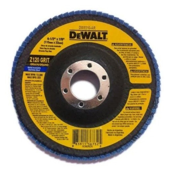 Disco Flap 115mm Gr.120 Dewalt - Ynter Industrial 0
