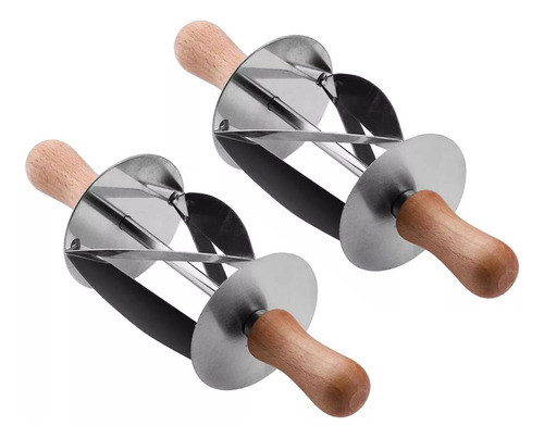 2* Cortador De Rolo De Aço Inoxidável Para Fazer Pão De Croi 0