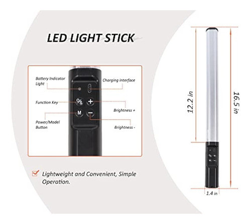 Varita De Luz De Fotografía Led De Mano Rgb, Barra De Luz De 1