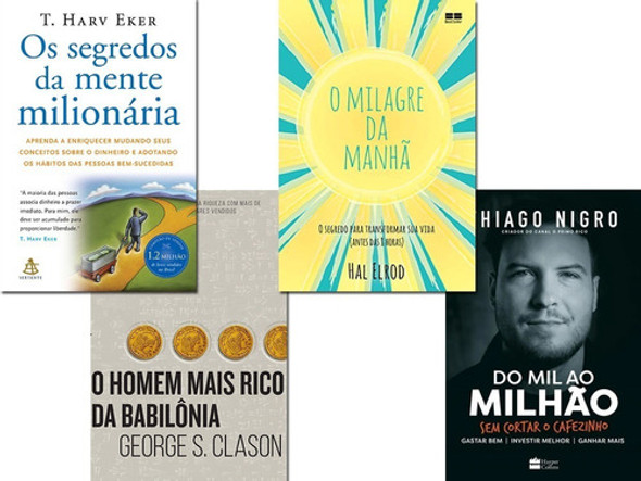 Livro Milagre Da Manhã+ Mente Milionaria+ Homem Mais Rico+ 1 0