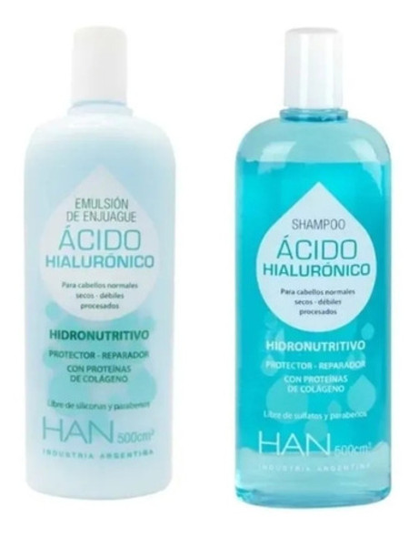 Shampoo + Enjuague Acido Hialuronico Sin Sulfatos - Han 0 Shampoo + Enjuague Acido Hialuronico Sin Sulfatos - Han 0
