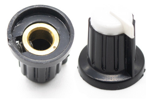 5 Perillas Potenciometro Blancas 18mm X 21mm Buje Bronce 0