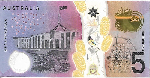 Australia 5 Dolares 2016 Polimero Mb Palermo 1