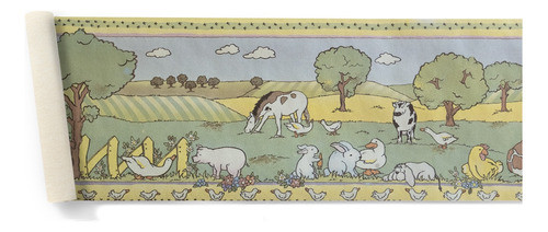 Guarda Vinilica X 4,95 Mts 5537/1 Infantil Animales Campo Ds 0
