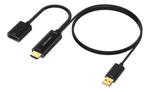 Adaptador Hdmi A Displayport Con Alimentacion Usb, 60hz/4k 0