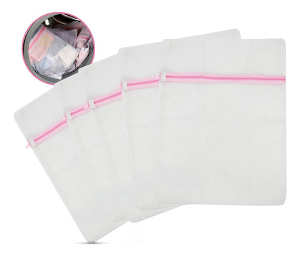 Kit 8 Sacos Lavar Roupa Intima Lingerie Delicada Zíper 40x40 0