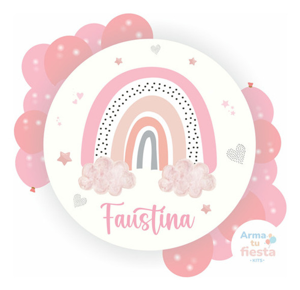 Banner Arcoíris Rosa Personalizado Imprimible 0