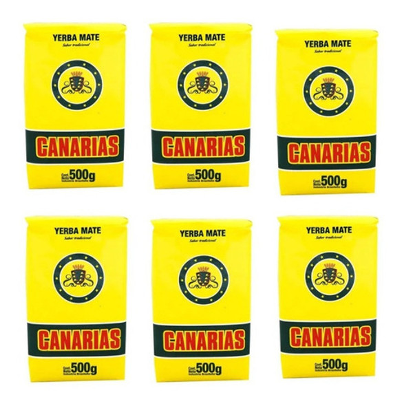 Yerba Canarias Para Mate Sabor Tradicional 6x1 500g Original 0