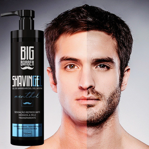Shaving Gel De Barbear Big Barber 750ml Mentol Pezinho Barba 1