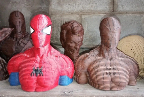 Spiderman Madera Hombre Araña P/pintar Avengers Super Heroes 1