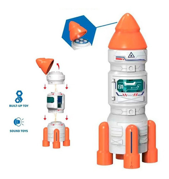 Juguete Cohete Espacial Con Sonido Y Tres Muñecos 1