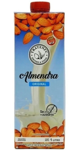 Leche De Almendras Vegetal Tratenfu Sin Tacc Ni Azucar 1 Lt 1