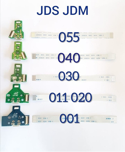 5x Placa Carga Entrada Conector Usb Controle Ps4 Cabo Flat 0