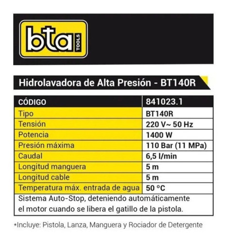 Hidrolavadora Profesional 1 Año Garantia 130bar + Manguerra 1