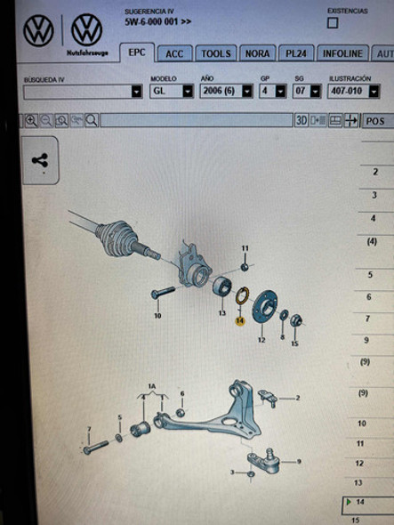 Anillo Seguridad Bolillero Rueda Volkswagen 0