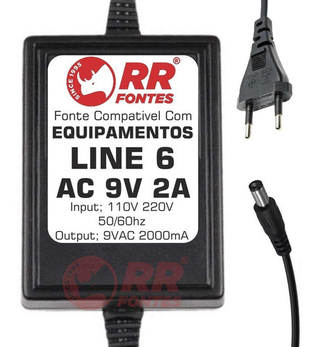 Fonte Ac 9v 2a Pra Line 6 Compativel Com Pod X3 Live 1