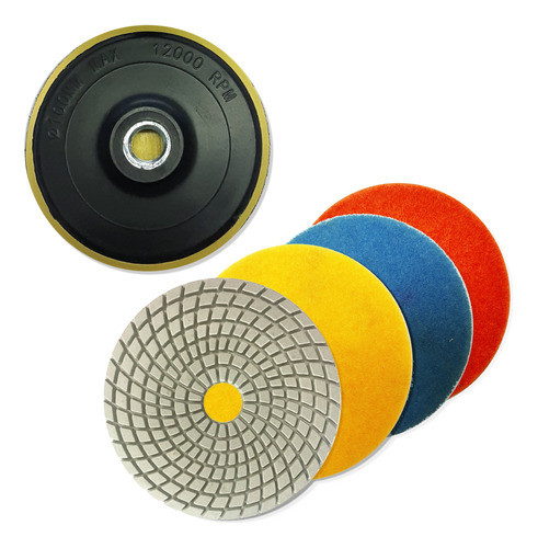 Combo Kit X 4 Pads Diamantados Húmedos 100mm + Adaptador M14 0