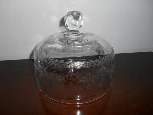 Antigua Campana Quesera De Cristal 0