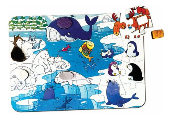 Quebra Cabeça Tátil Animais Da Neve Babebi 1