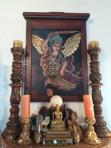 Pintura Ángel Arcabucero Colonial Réplica Antiguo 0