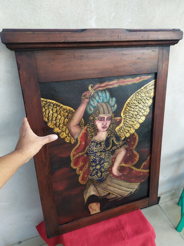Pintura Ángel Arcabucero Colonial Réplica Antiguo 1