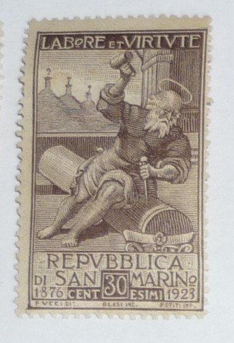 Selo Antigo - San Marino - Labore Et Virtude  -  1923 0