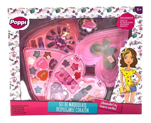 Poppi Set Maquillaje Infantil Desplegable En Corazon 0