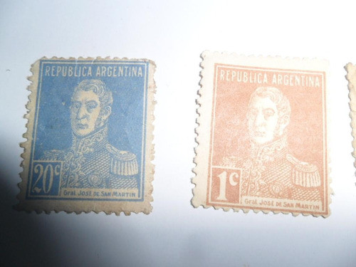 San Martin 20 Y 1 Centavo Estampilla Filatelia 1