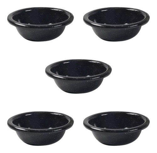 Set X 5 Dip Copetinero Chico Enlozado Cazuela Negro Lozafer 0