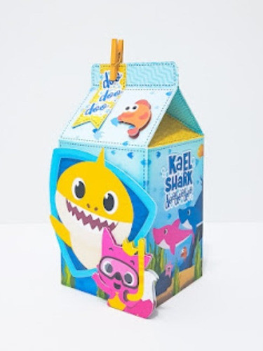 10 Cajas Milk Box En 3d De Baby Shark 0