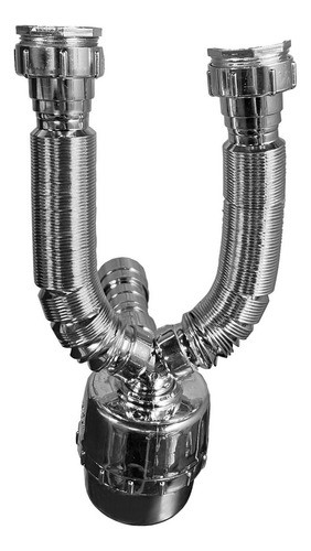 Sifao Cromado Duplo Extensível C/ Copo Pvc Resistente 2 Unid 0