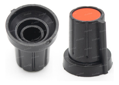 3 Perillas Potenciometro Rojas 17mm X 19mm Eje Estriado 0