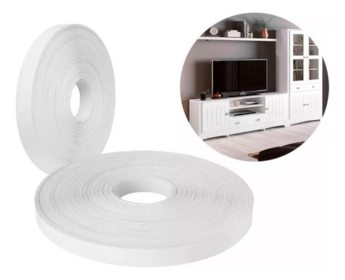 Tapacanto Pvc Preencolado  Filo Blanco  22mm X 50 Metros 0